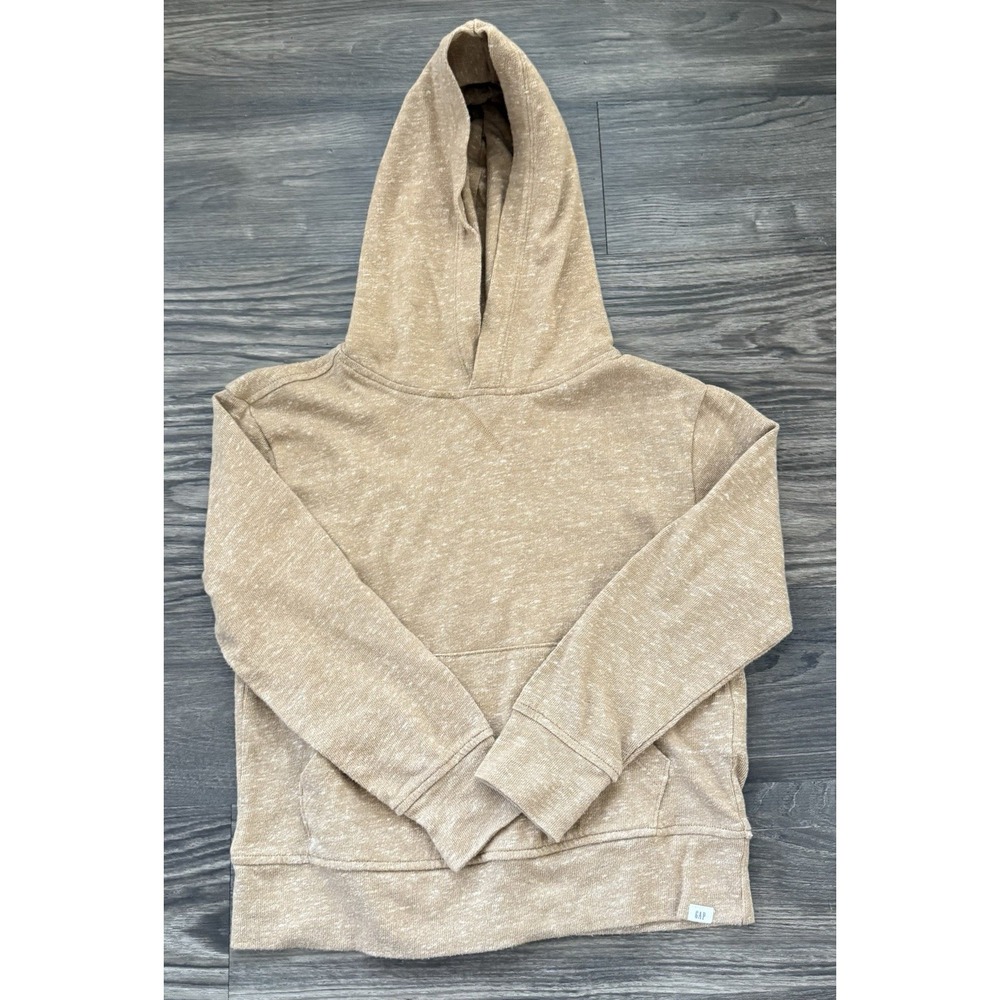 Boys Youth Gap Hoodie Beige Long Sleeve Pullover Brown Medium Size 8